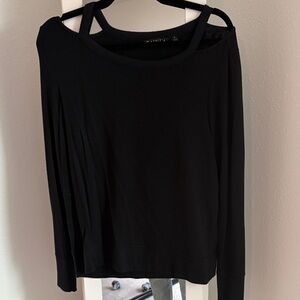 Athleta Black Cut-Out Long Sleeve Top